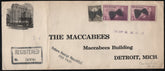 US New York, Peekskill 696, 737 on Fancy Cancel Cover, Bowtie